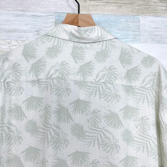 Nat Nast Silk Camp Short Green Tropical Palm Tree Hawaiian Vacation Mens XL - Picture 4 of 5